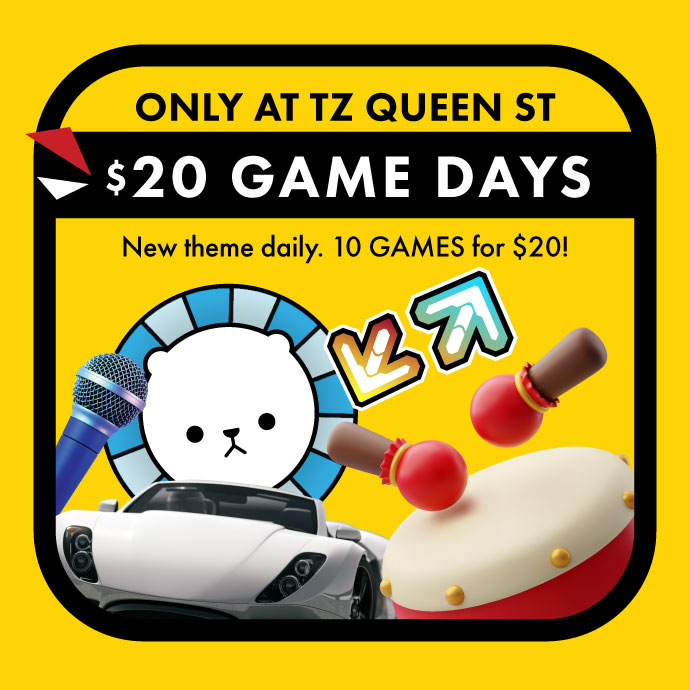 10 games for $20 at timezone queen st 